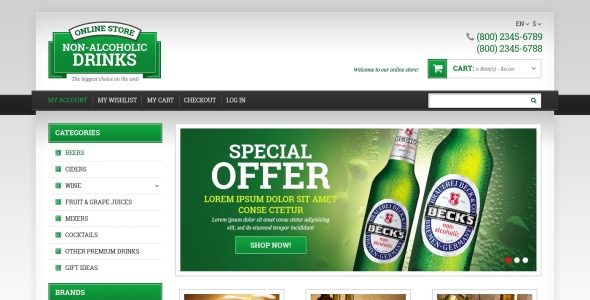 вино отзывчивая тема magento