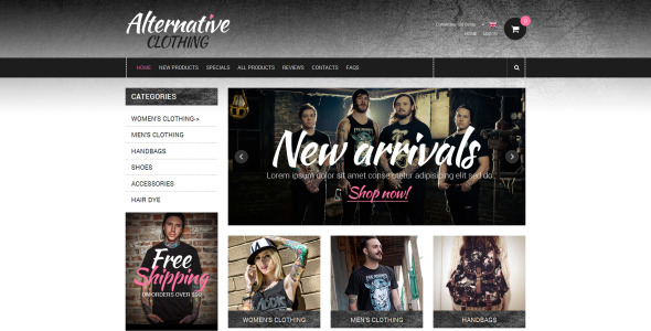 шаблон одежды zencart