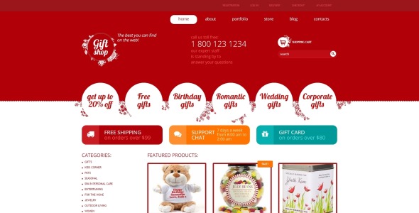 магазин подарков отзывчивая тема woocommerce
