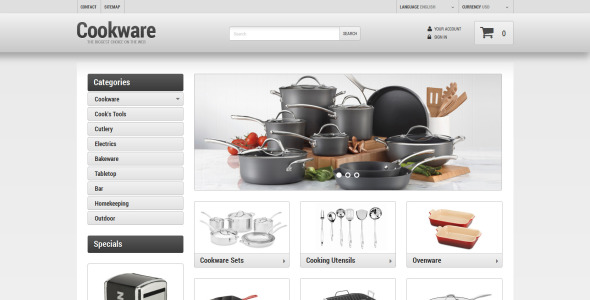 тема магазина кухонных принадлежностей prestashop