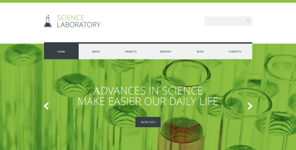 научная лаборатория wordpress тема