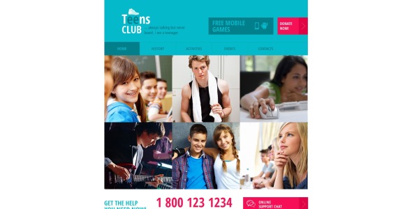 teen club moto cms html шаблон