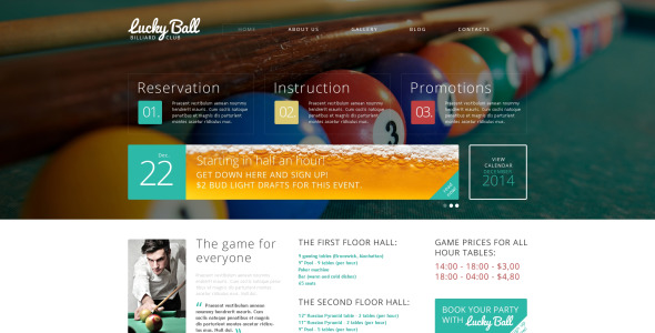 бильярд шаблон drupal