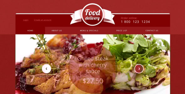 адаптивный шаблон сайта кейтеринга