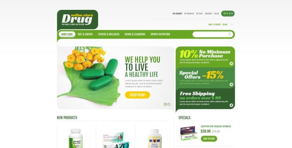 отзывчивая тема magento для аптеки