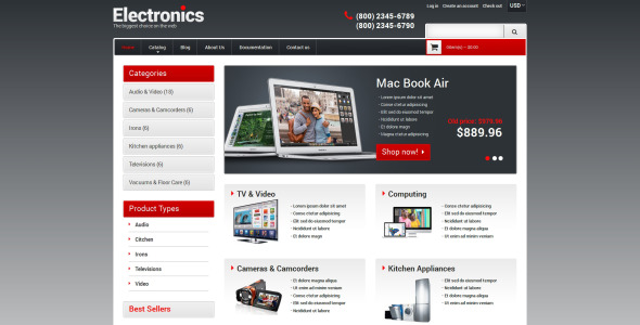 отзывчивая тема магазина электроники shopify