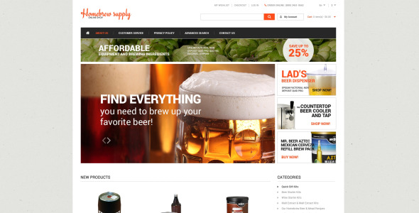 homebrew supply shop magento theme