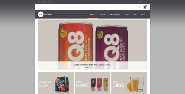 безалкогольные напитки тема prestashop