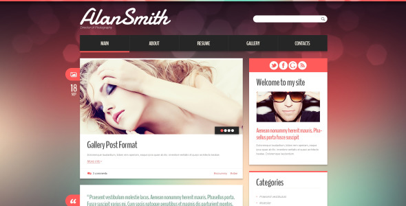 фотограф портфолио отзывчивая тема wordpress