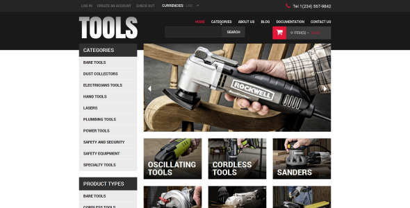 инструменты и оборудование отзывчивая тема shopify