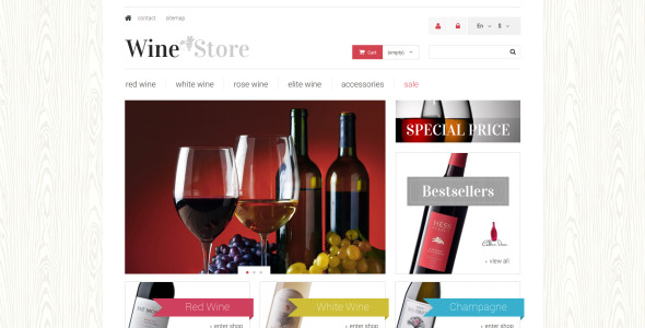 винный магазин prestashop тема