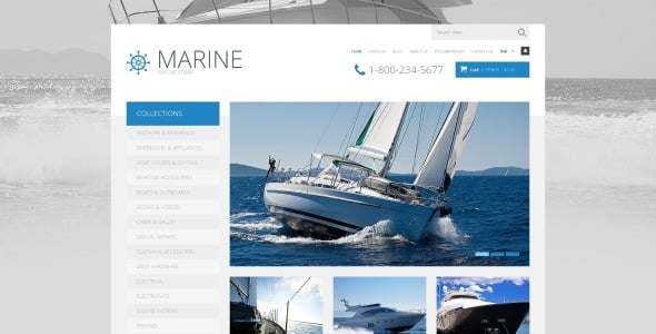 яхтинг отзывчивая тема shopify