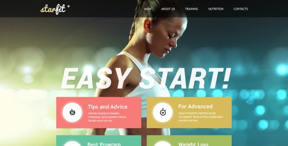 фитнес адаптивный шаблон сайта