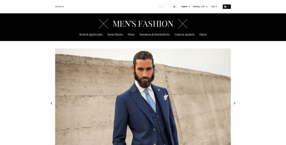 тема мужского корпоративного модного магазина prestashop