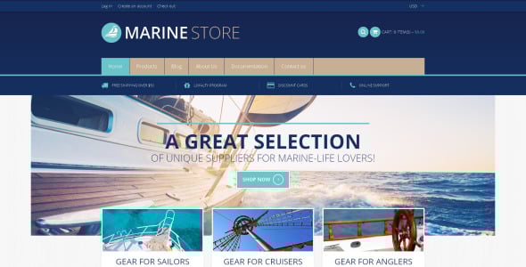 яхтинг отзывчивая тема shopify