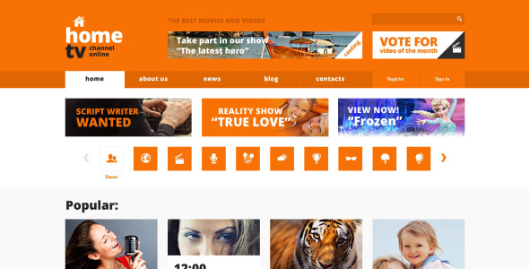 адаптивный шаблон сайта телеканала
