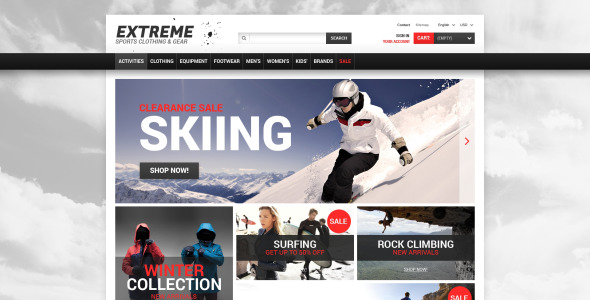 тема prestashop для экстремальных видов спорта