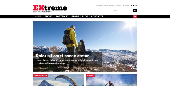 экстремальный спортивный магазин woocommerce тема