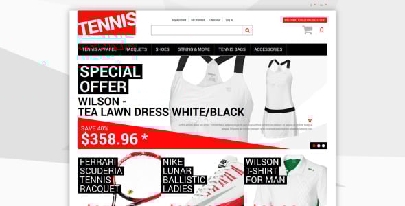 теннисное платье поставляет тему magento