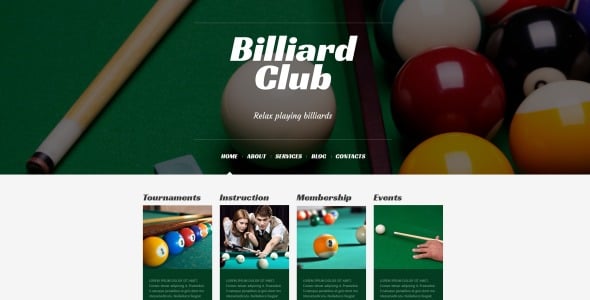 бильярд отзывчивая тема wordpress