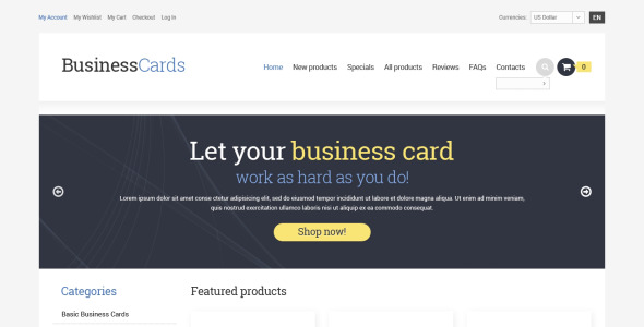 шаблон zencart для бизнеса и услуг