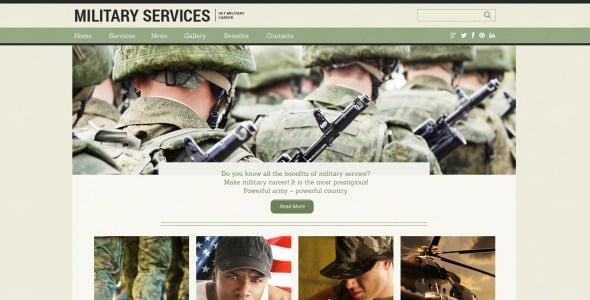 военный шаблон drupal