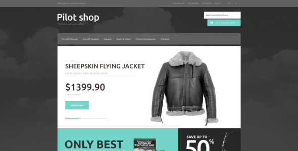 онлайн пилотный магазин magento тема