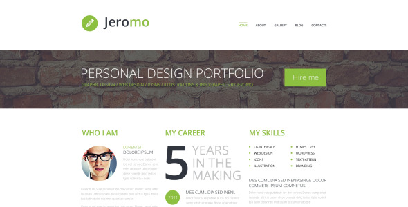 персональный дизайн портфолио wordpress тема