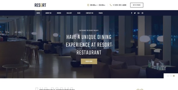 отель многостраничный современный html bootstrap шаблон сайта