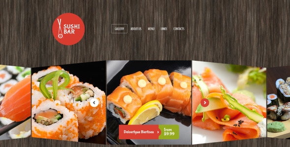 шаблон сайта суши-бара