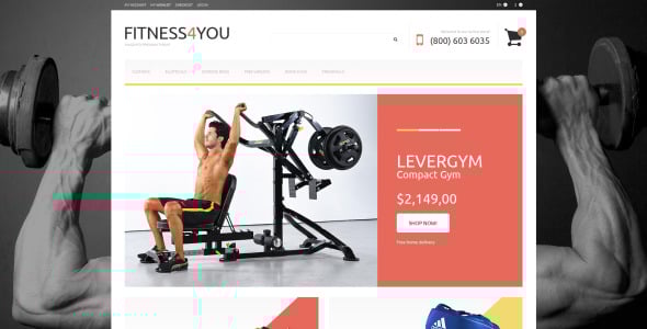 фитнес отзывчивая тема magento