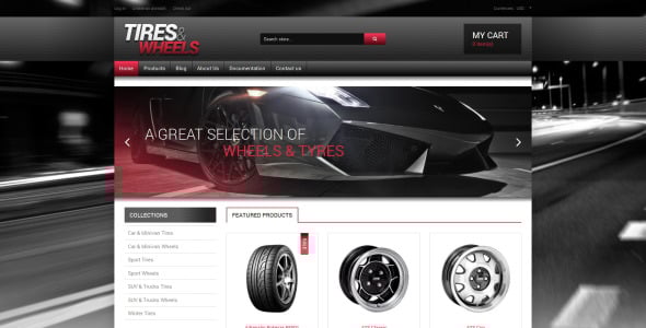 качественные колеса и шины тема shopify