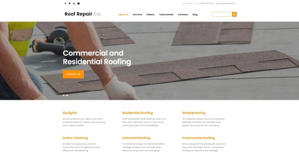 услуги по ремонту кровли шаблон joomla