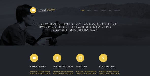 видеограф wordpress тема