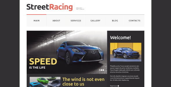 адаптивный шаблон сайта для автомобильных гонок