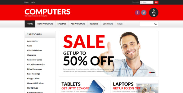шаблон компьютерного магазина zencart