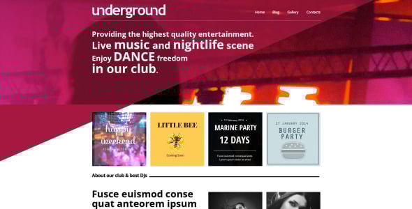 ночной клуб drupal шаблон