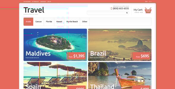 туристическое агентство отзывчивая тема magento