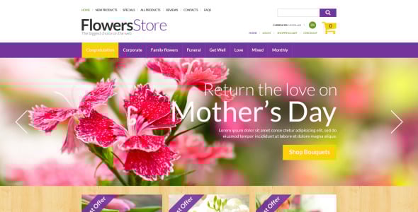 шаблон zencart flowers all occasion flowers