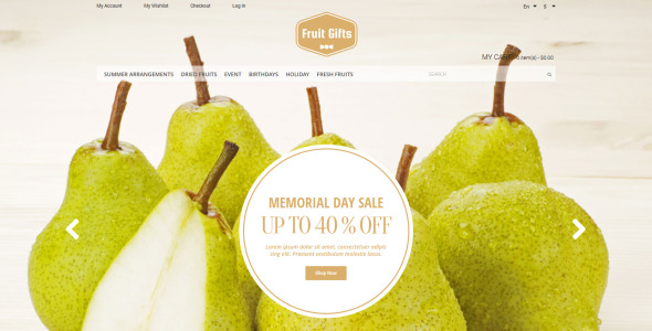 фруктовые подарки тема magento