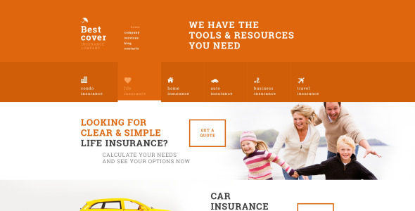онлайн страховые услуги wordpress тема