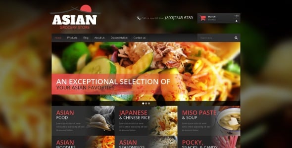 азиатская кухня продукты shopify тема