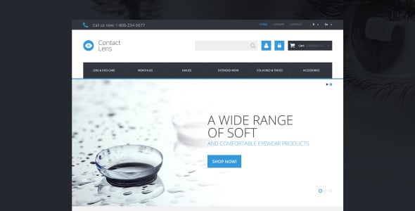 магазин контактных линз prestashop тема