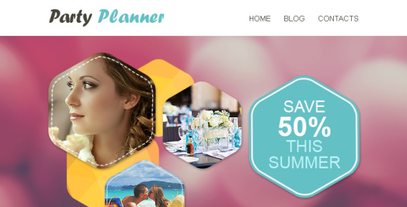 адаптивный шаблон информационного бюллетеня event planner