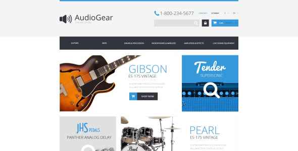 музыкальное оборудование prestashop тема
