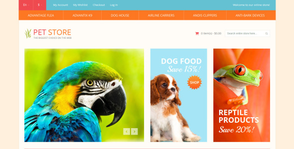 зоомагазин отзывчивая тема magento