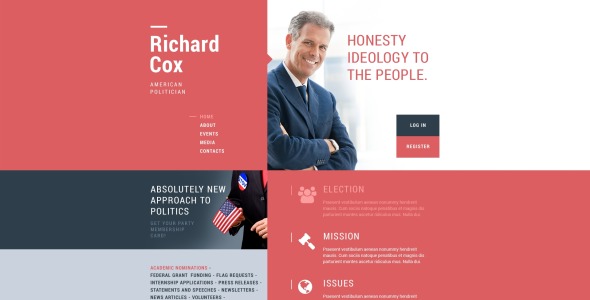 адаптивный шаблон сайта политического кандидата