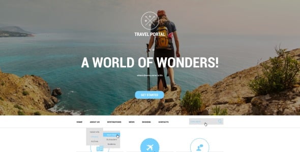 отзывчивый шаблон сайта туристического агентства