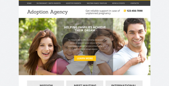 шаблон агентства по усыновлению drupal