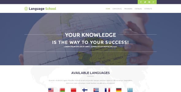 школа иностранных языков wordpress тема
